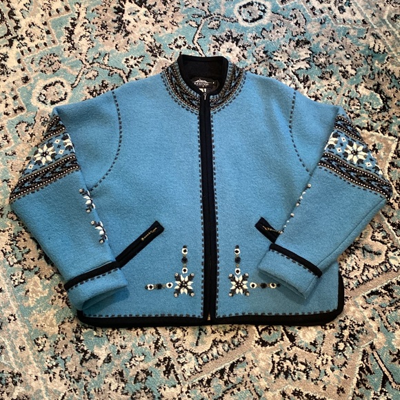 Icelandic Design Sweaters - Women’s Icelandic Design Full-Zip Blue Sweater Jacket